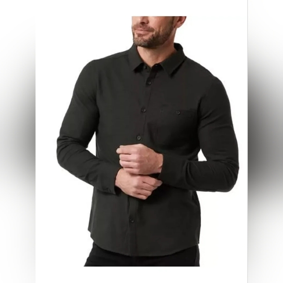 32 Degrees Heat Men's Long Sleeve Lightweight Button Up Shirt Size XL Dark Green - Picture 1 of 16